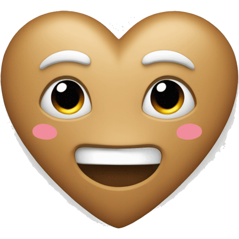 Un corazón de color cof con blanco  emoji