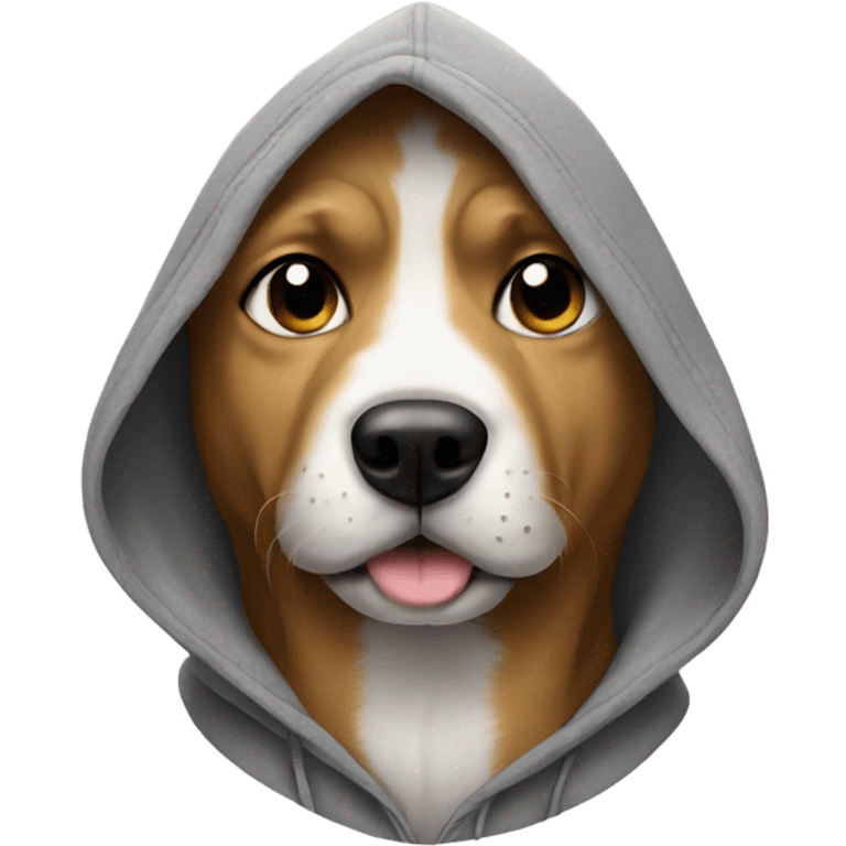 Dog wearing hoodie emoji