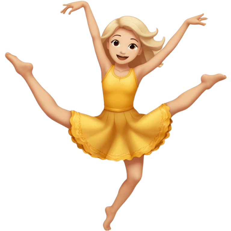 Happy girl dancing upside down emoji