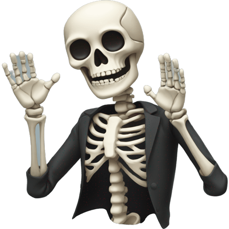 Skeleton waving emoji