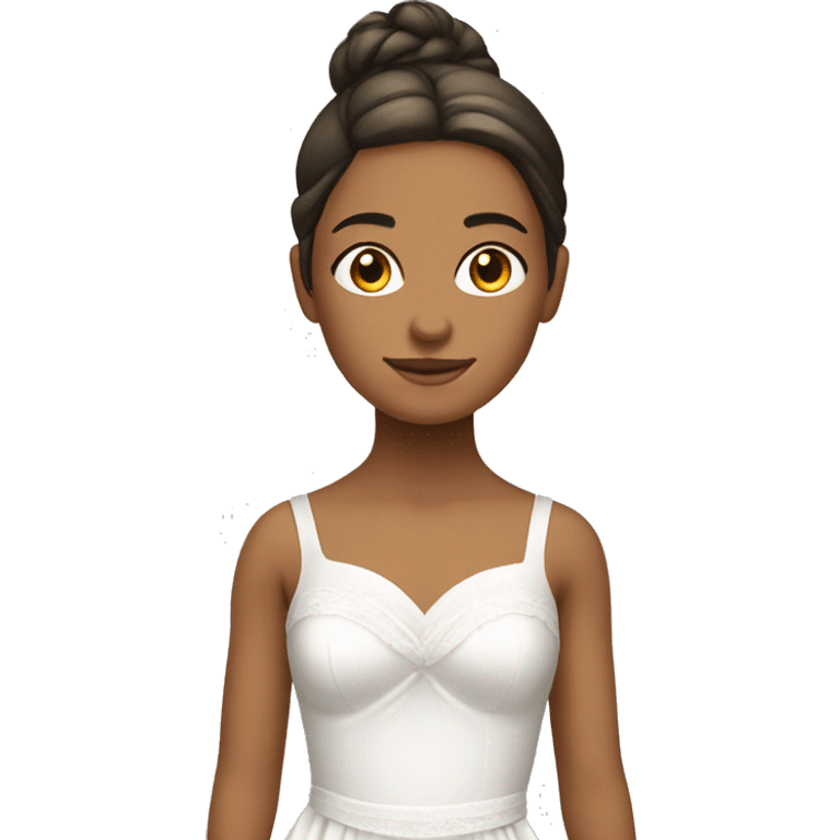 Niña bailarina de vestido blanco  emoji