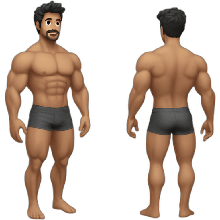 latino Muscularmale large round butt realistic emoji