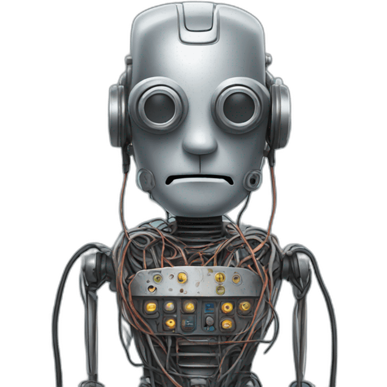 metal robot grandad with wires emoji