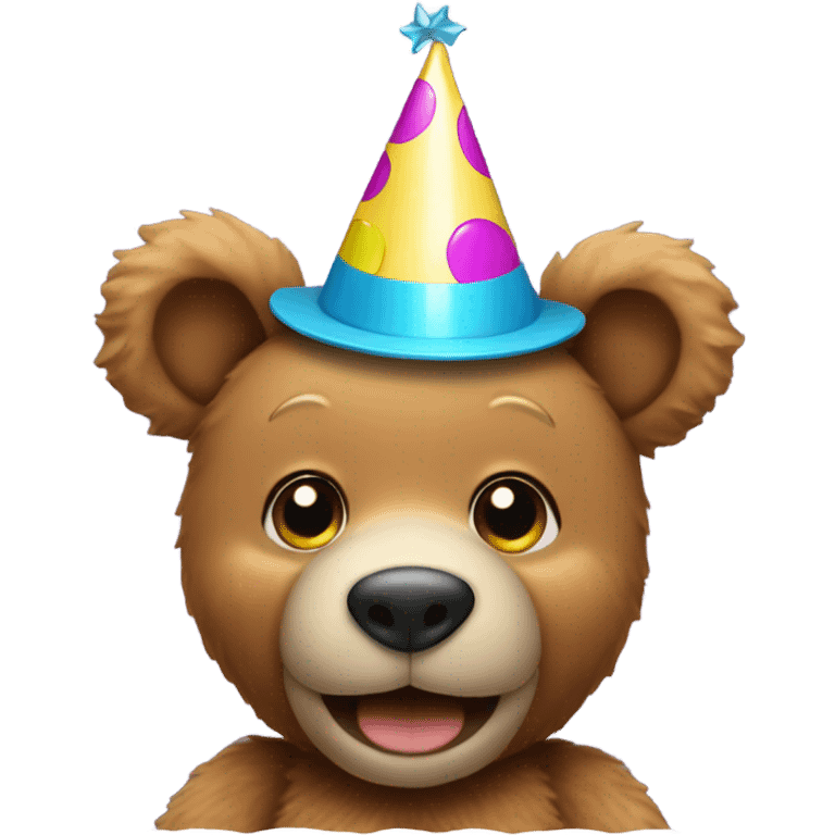 teddy bear wearing a party hat emoji