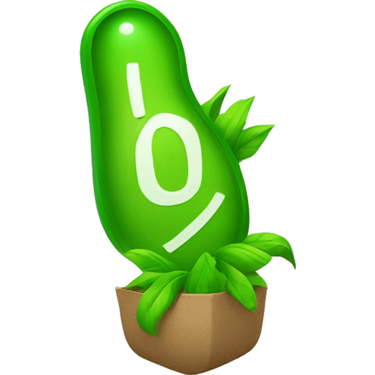 green exclamation mark in eco-friendly style emoji