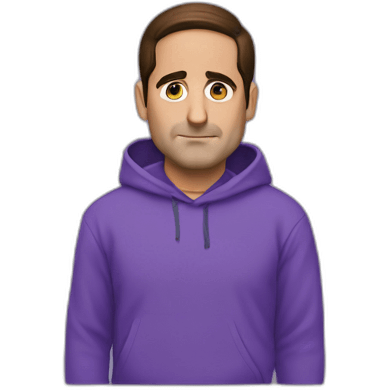 Michael Scott in a purple hoodie emoji