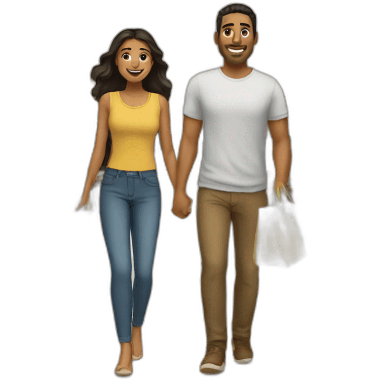 latin couple shopping together emoji