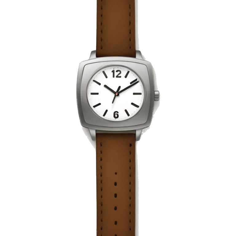 small watch with brown leather strap  emoji