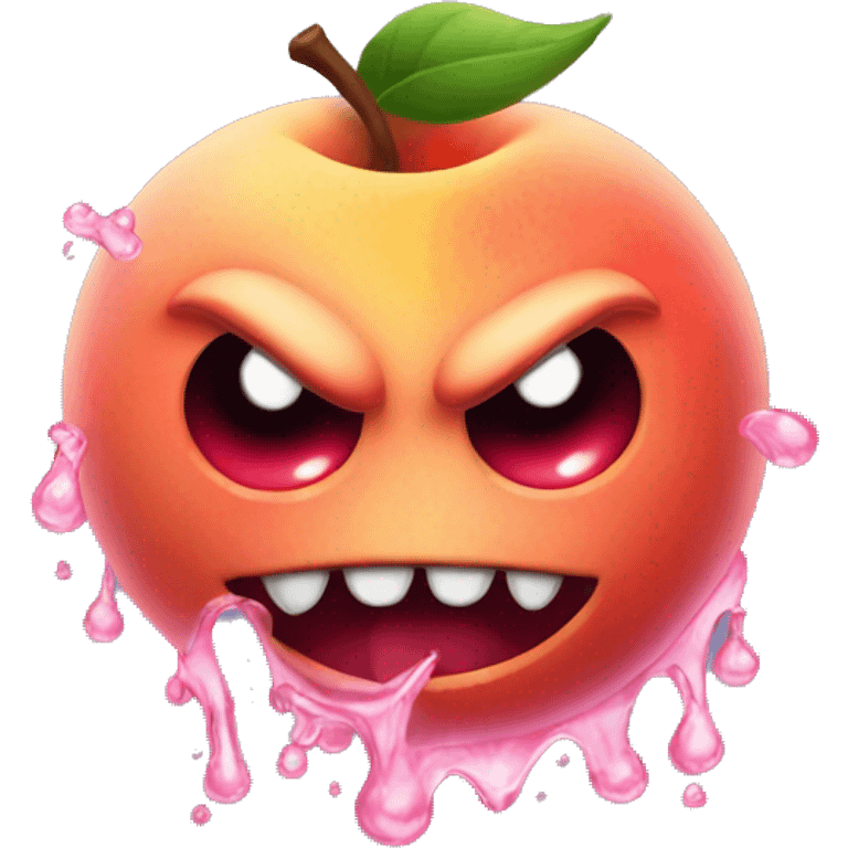 freaky devil emoji with peach and water dropleys emoji