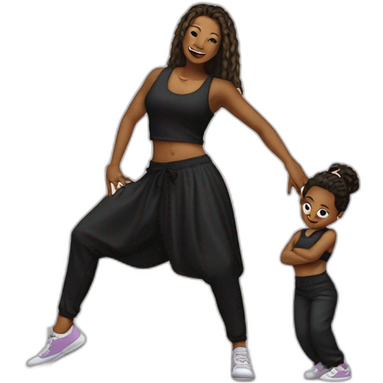 Une danseuse de hip-hop et son enfant  emoji