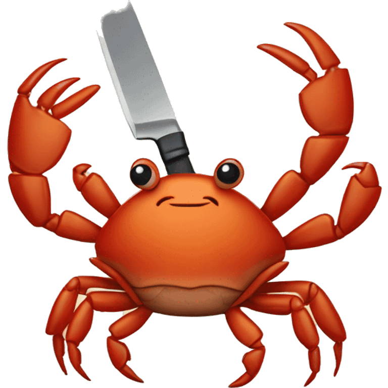 crab holding a knife emoji