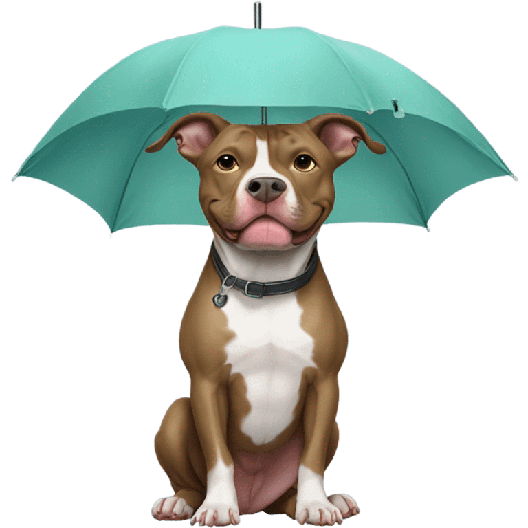 Pit bull wearing an umbrella emoji