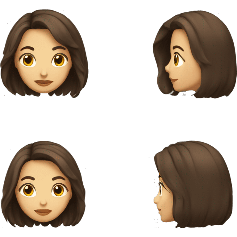 Femme brune cheveux mi-long emoji