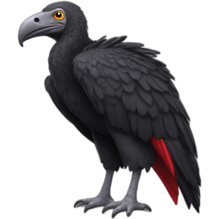 black vulture wearing flamengo soccer tshirt emoji