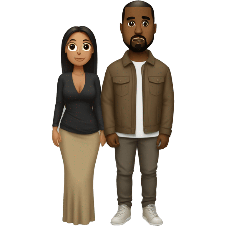 Kanye west with his wife  emoji