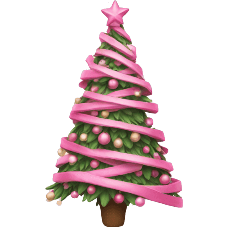 Pink Christmas tree emoji