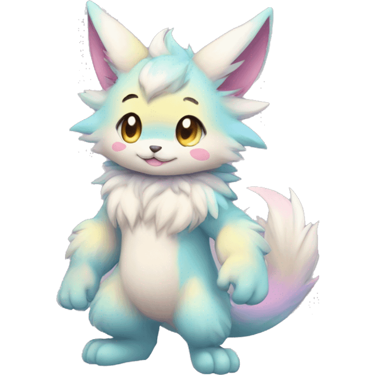 Anthro-Pastel-Gradient-Fur-Sona-Chibi-Shiny-Fakémon full body emoji