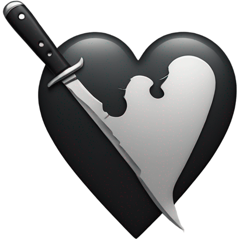 Black heart with knife emoji