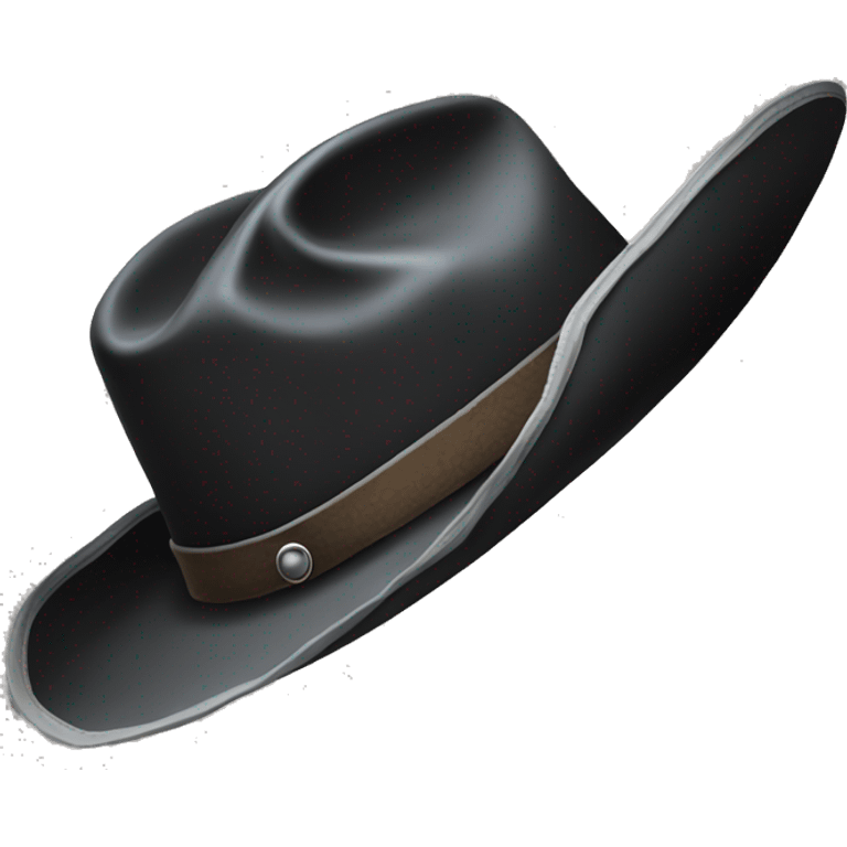 black cowboy hat with long grey breard emoji