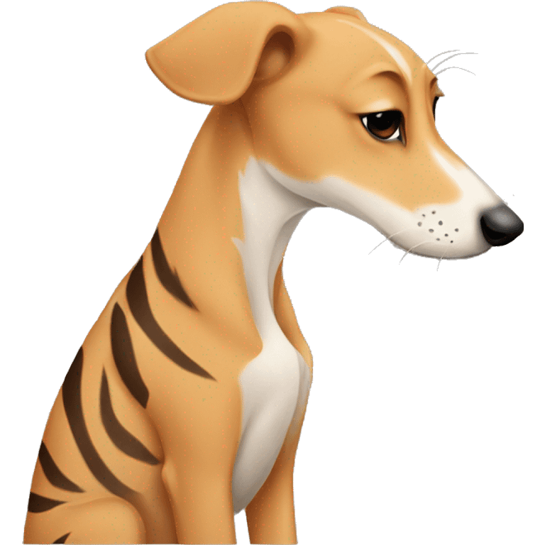 Fawn tiger greyhound kissing emoji