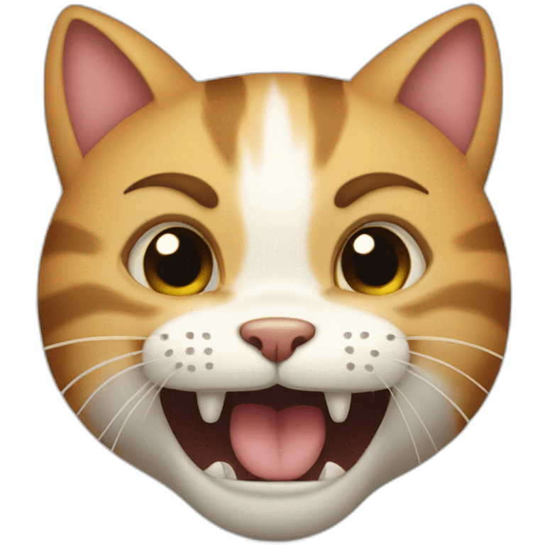 A little cat bites another cat emoji