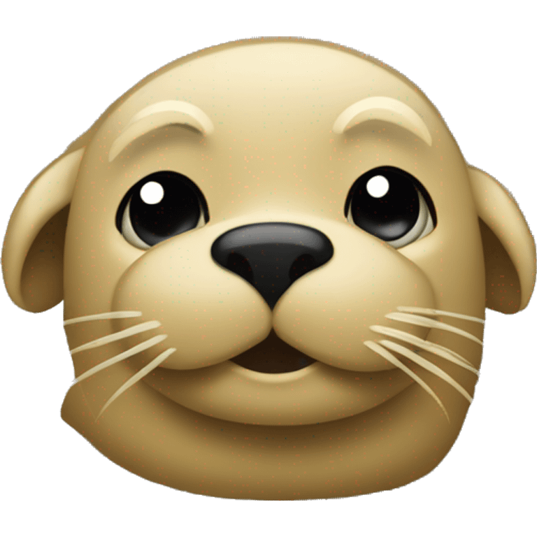 a seal with curly blond hair on a rock emoji