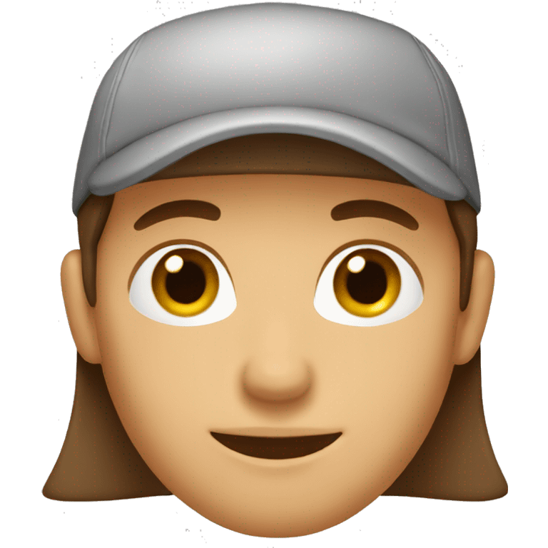 brown hair with gray cap emoji