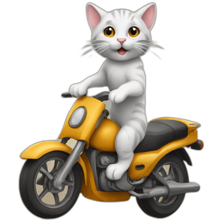 small cat riding mouse emoji