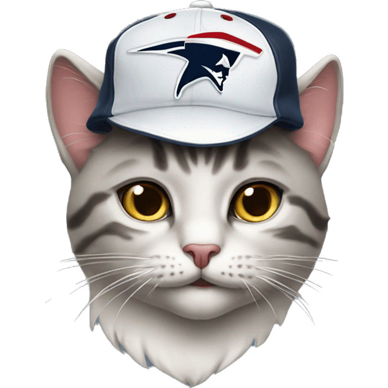 Cat wearing a Patriots team hat emoji