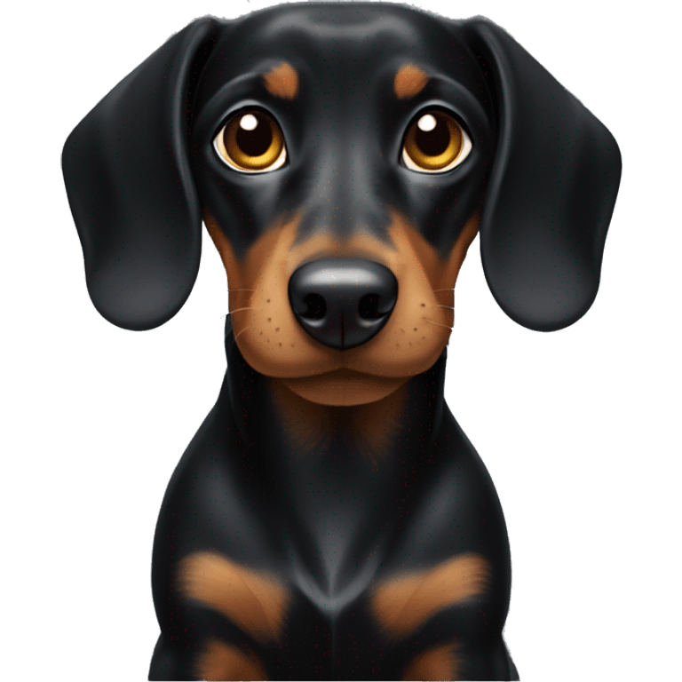 A black dachshund with a tan emoji