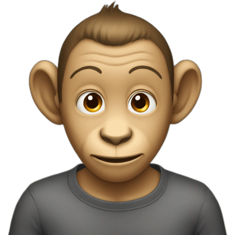 monkey with fade haircut emoji