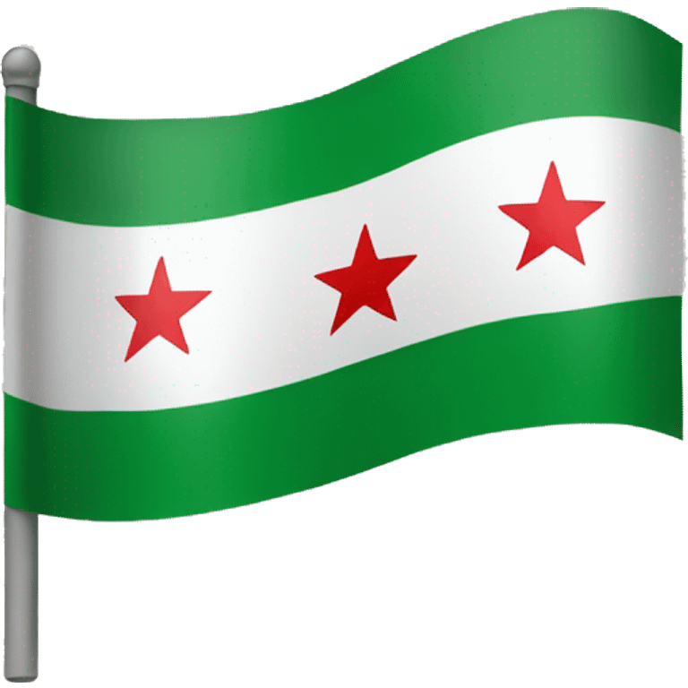 green syrian flag. 3 stars emoji