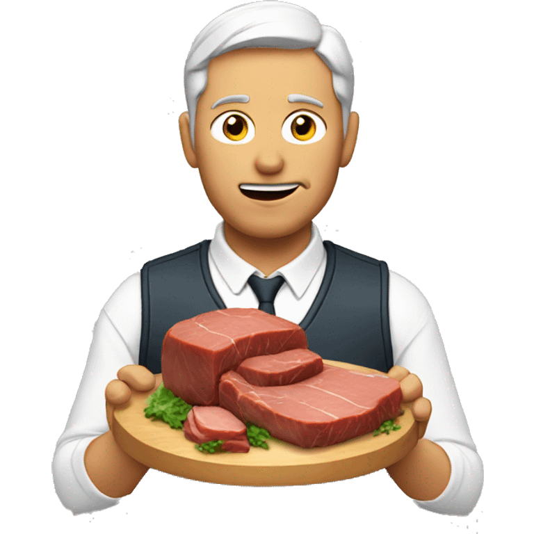 Man eating meat emoji