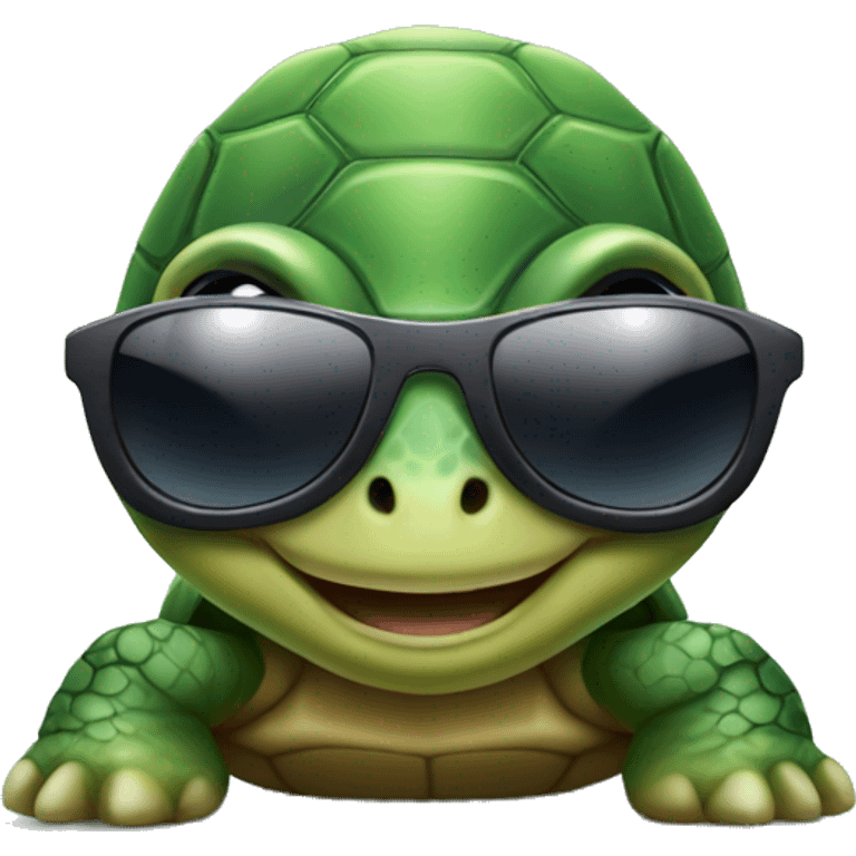 Baby Turtle smiling with sunglasses emoji