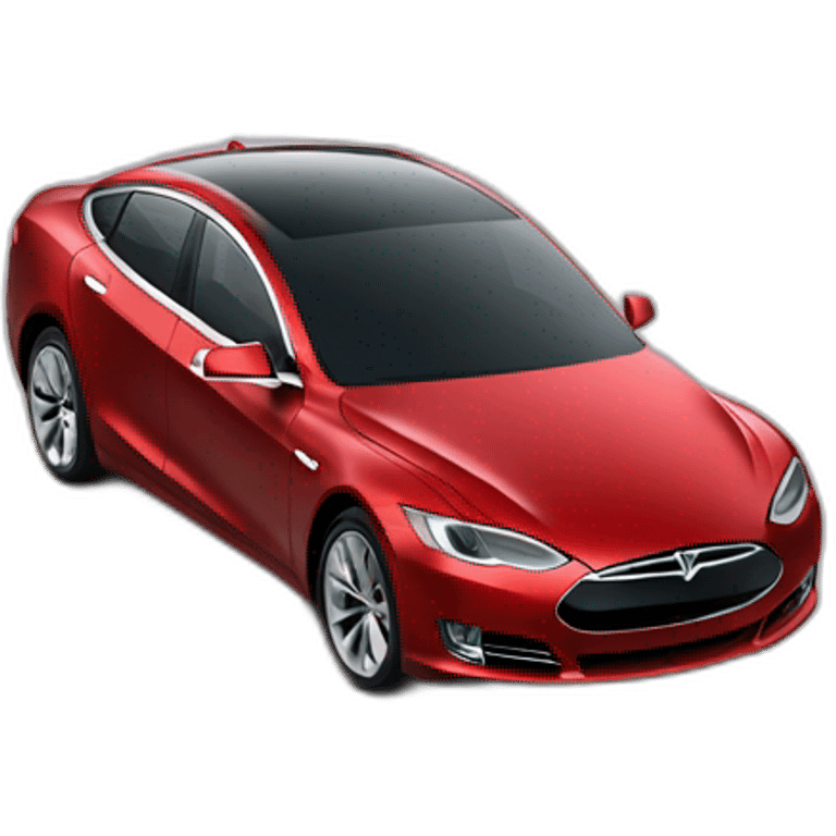 modern sedan car in red like tesla but without logo emoji