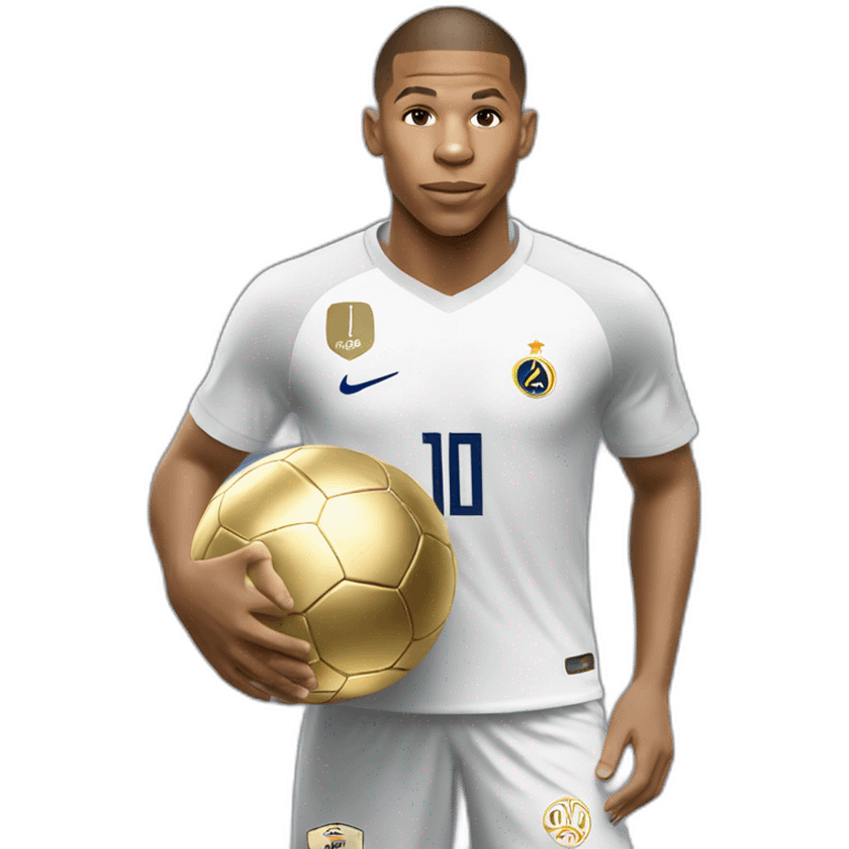 Mbappe avec un ballon d'or emoji