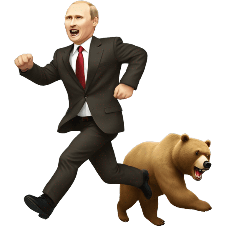 putin being chased by a bear emoji