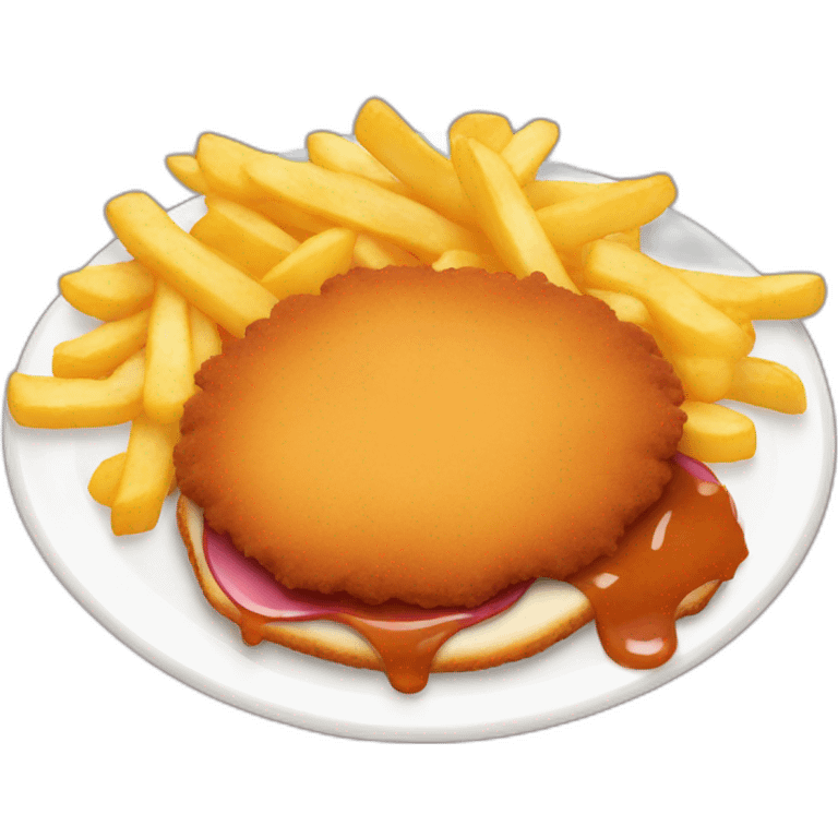 schnitzel with fries emoji