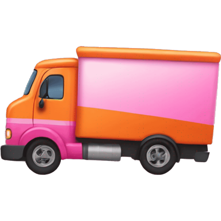 Orange and pink moving truck emoji