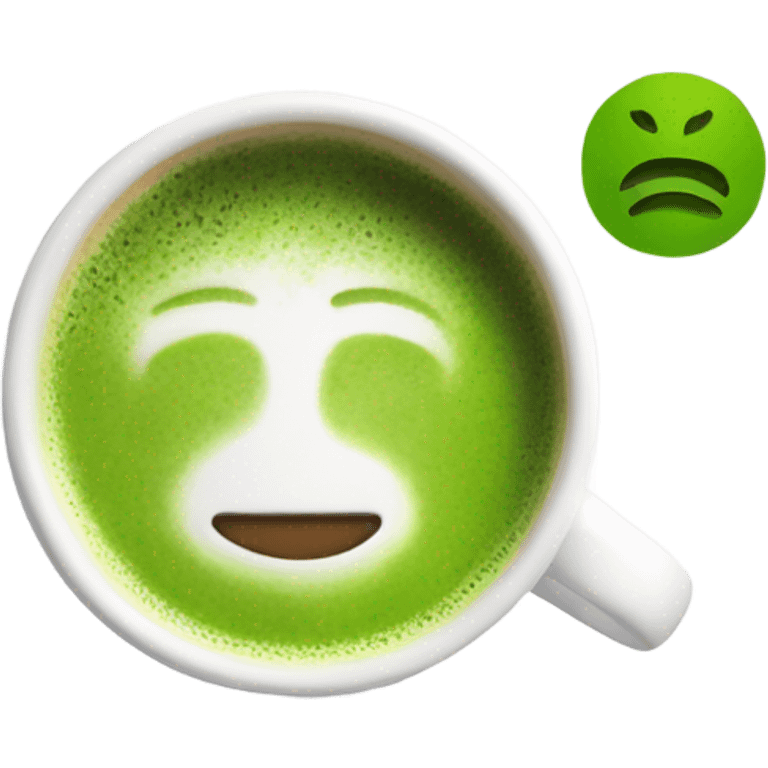 Realistic Matcha latte in white mug emoji