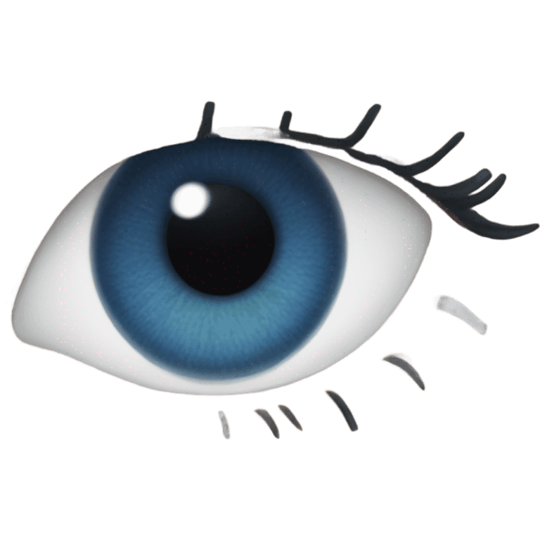 realistic dark blue eye with eyelid and eyelashes emoji