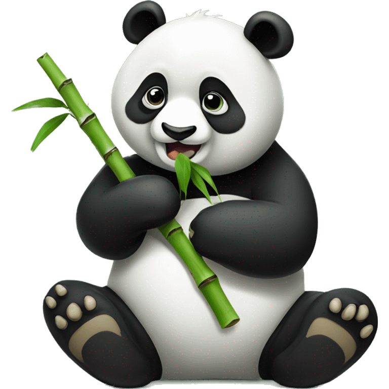 Panda eating bamboo  emoji