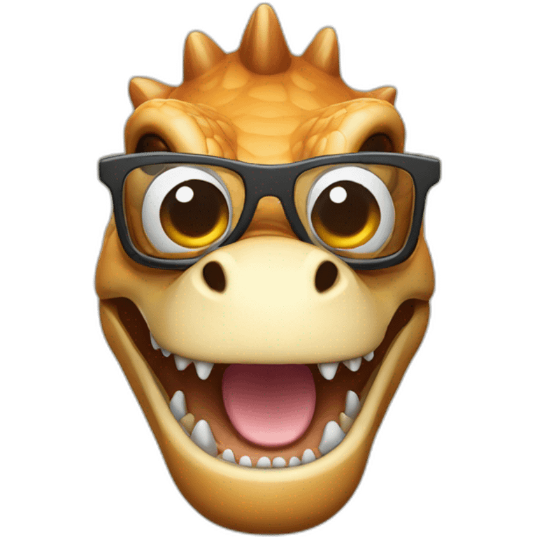 Dinosaure a lunettes emoji