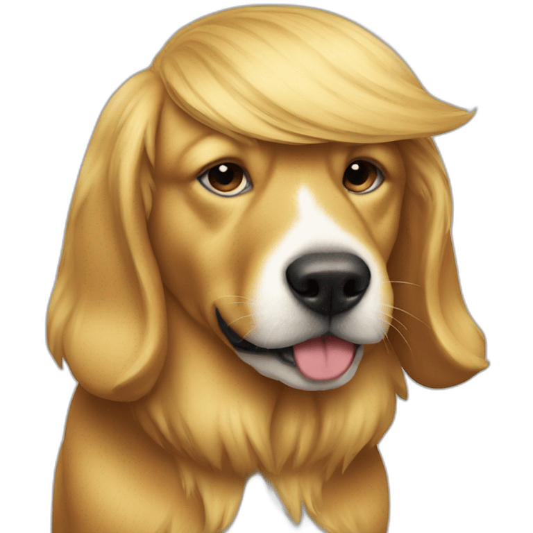 trump kissing a dog emoji