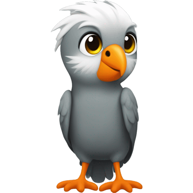 Grey Cockatiel orange cheeks with Dark Green Tail emoji