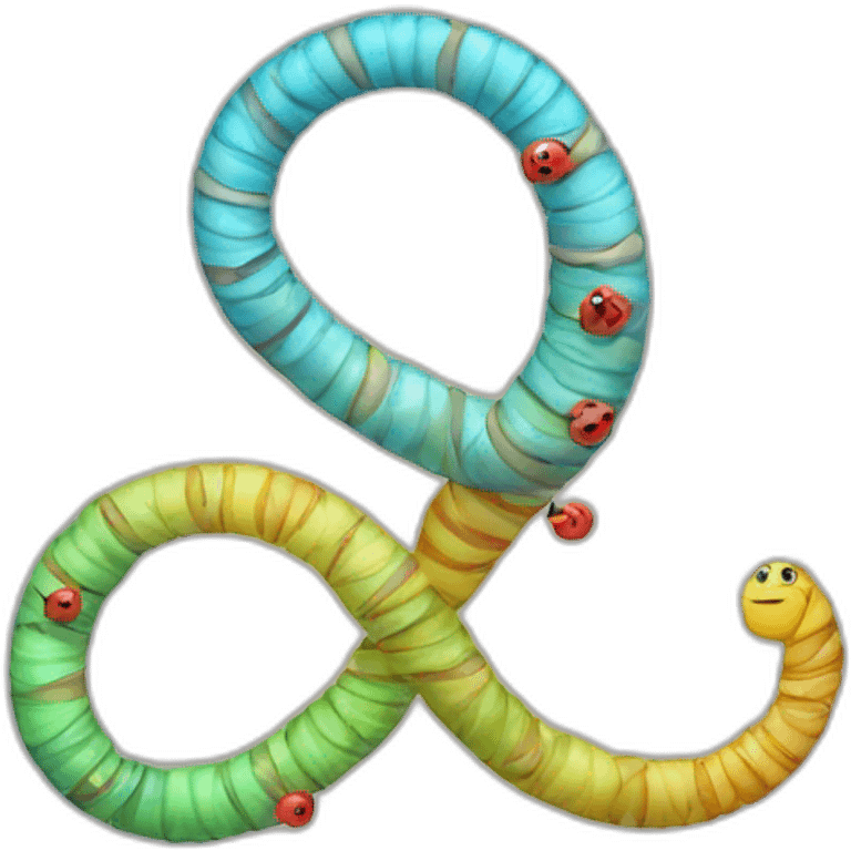 worm and DNA wrapped around eachother emoji