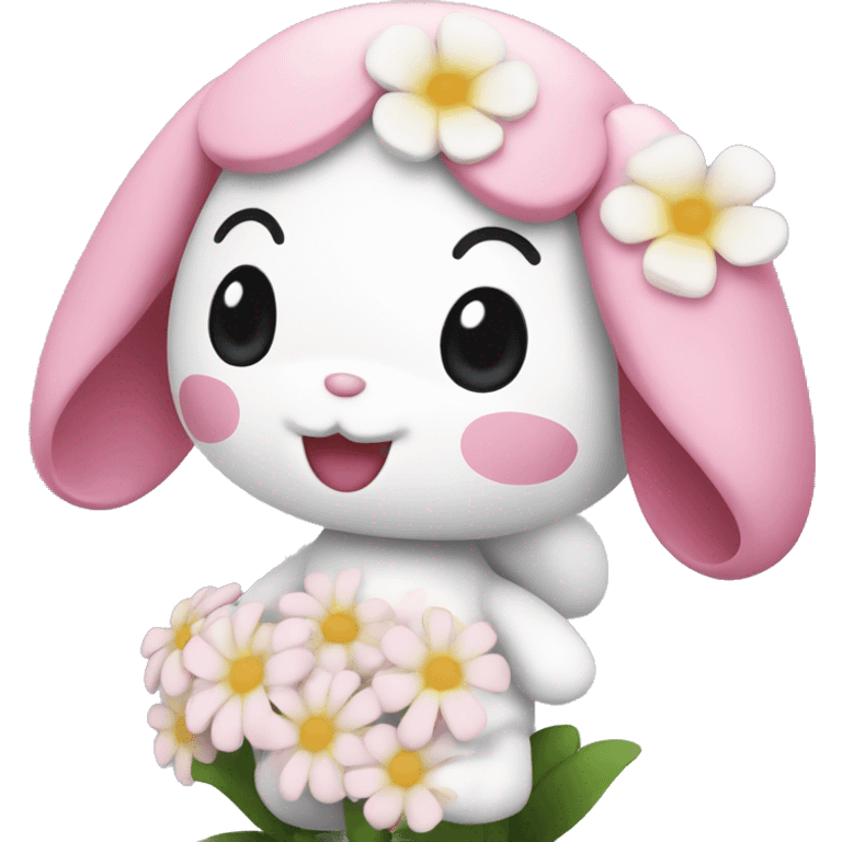 My melody with flowers emoji