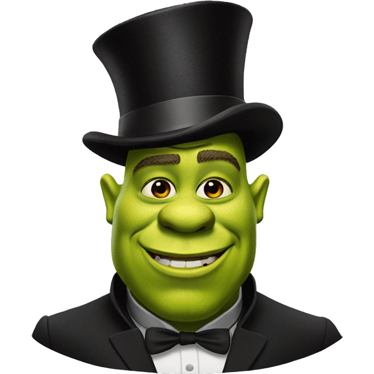 Shrek with a top hat emoji