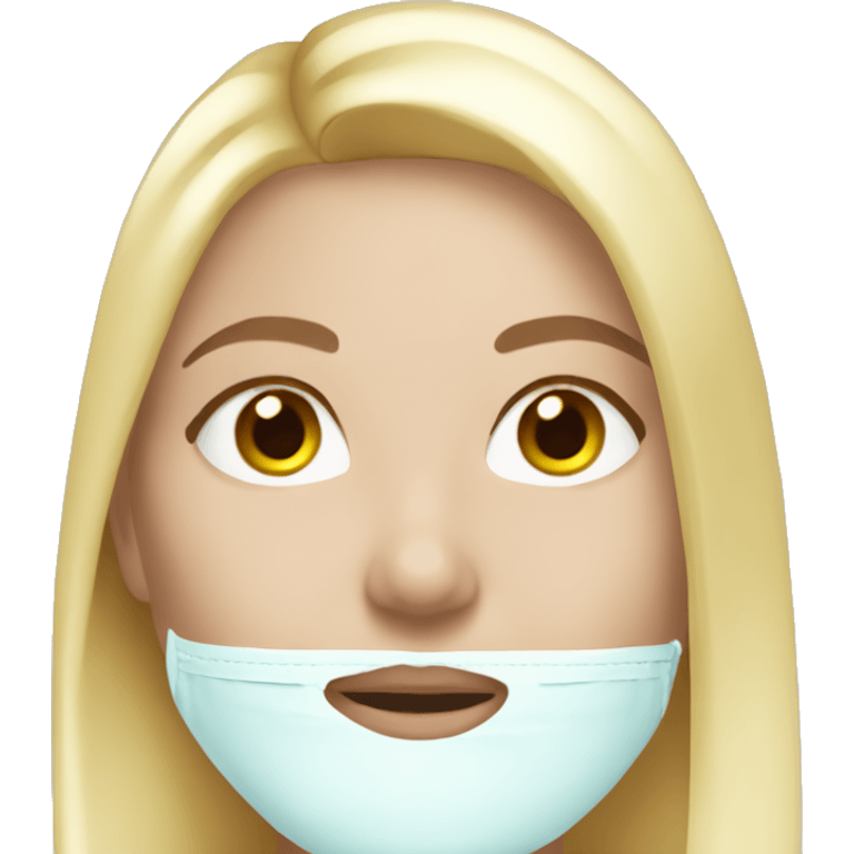 skincare face mask on a blond girl  emoji