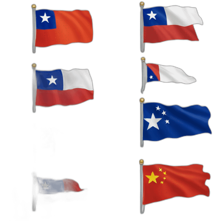 chile texas and china flags emoji